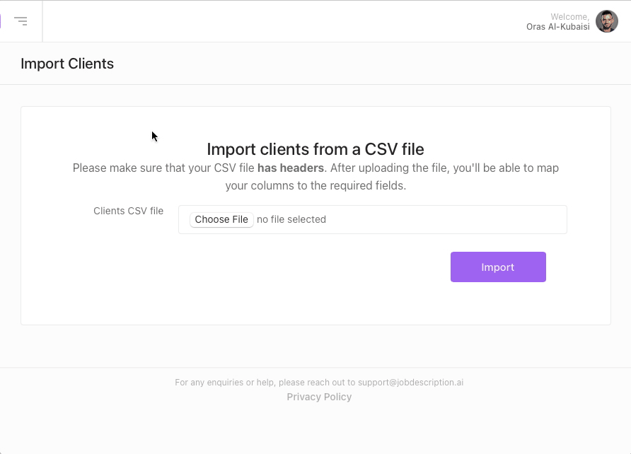 Import Clients in one click